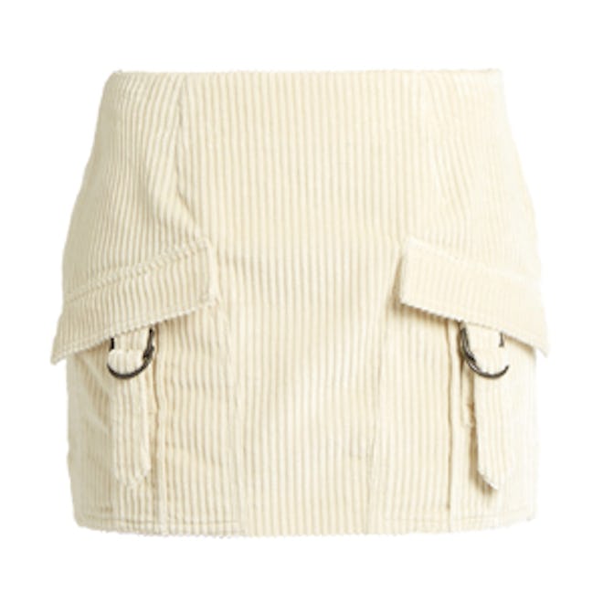 Ribbed Velvet Mini Skirt