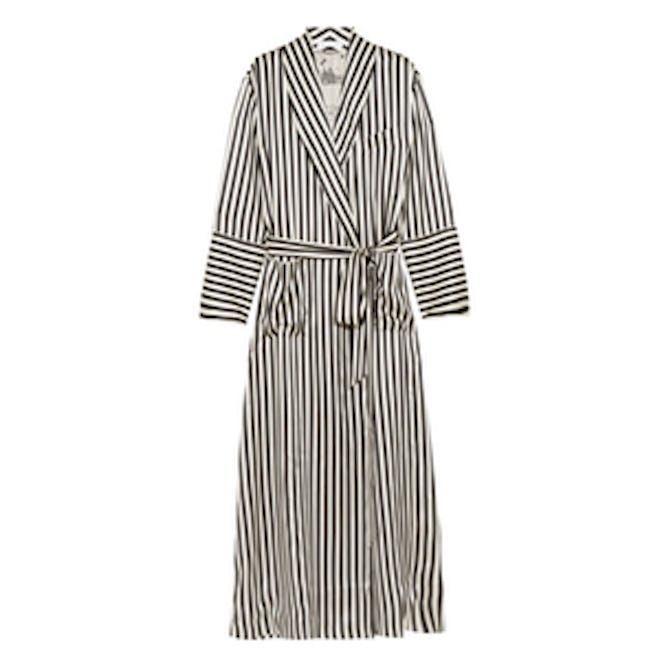 Striped Silk-Satin Robe