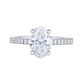 Classic Pavé Oval Cut Solitaire Ring