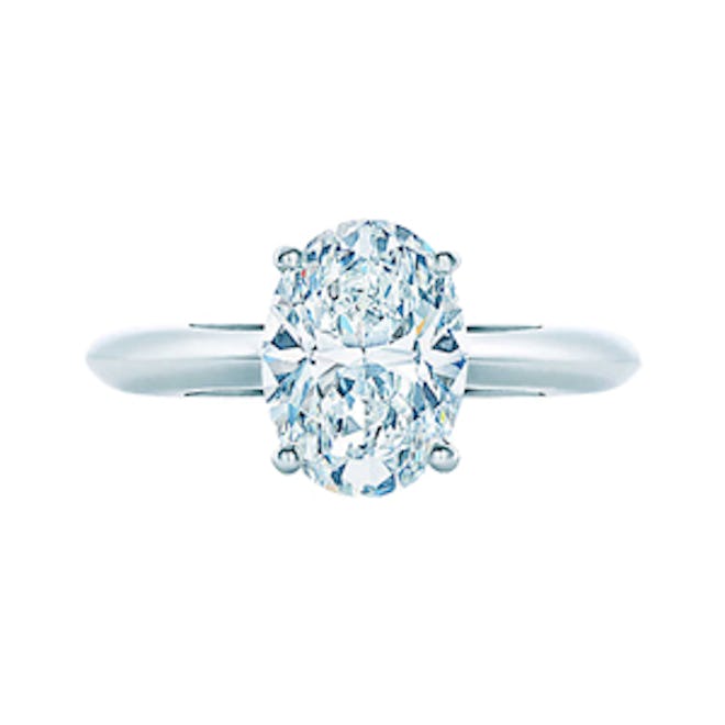 Platinum Oval Cut Diamond Ring