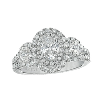 Oval Diamond Three Stone Engagement Ring