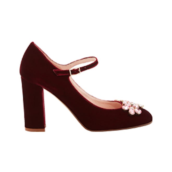 Ballina Crystal Velvet Mary Jane Pump