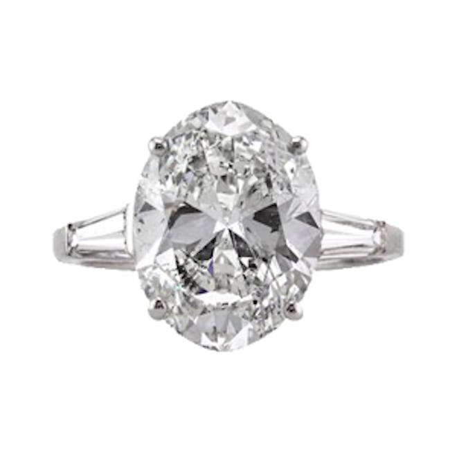 5.32ct Oval Cut Diamond Vintage Engagement Ring