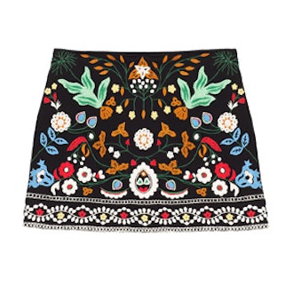 Embroidered Mini Skirt