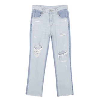 Zaria Two-Toned Distressed Jeans