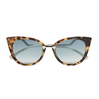 Cat-Eye Silver-Tone Sunglasses