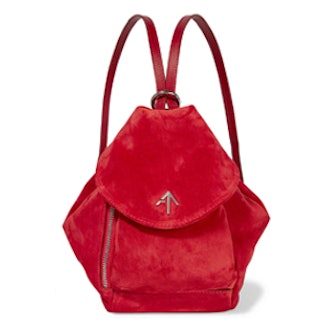 Fernweh Mini Leather-Trimmed Suede Backpack