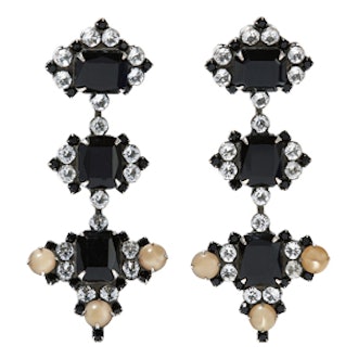 Avila Oxidized Silver-Plated Swarovski Crystal Earrings