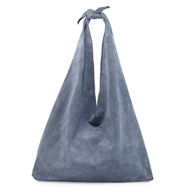 Bindle Knot Suede Hobo Bag