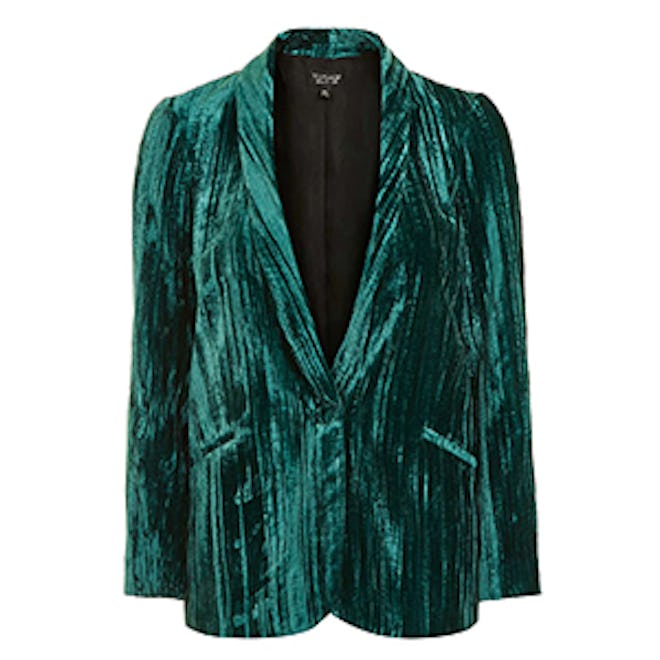 Crinkle Velvet Blazer