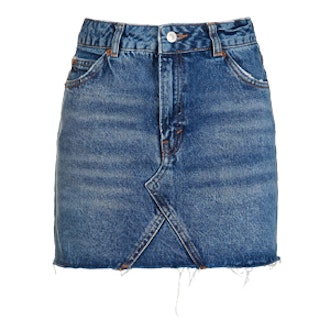 Moto Denim High Waist Pelmet Skirt