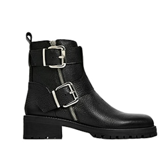 Leather Ankle Boots with Buckles