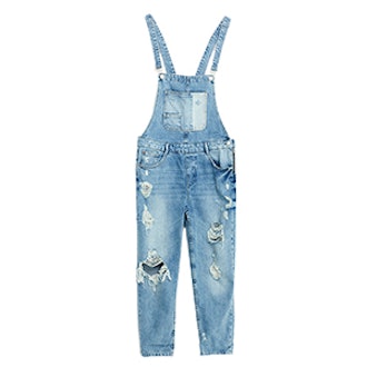 Slim Denim Dungarees with Rips