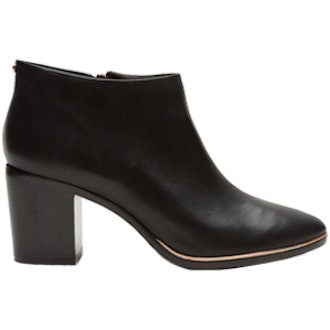 Block Heeled Leather Ankle Boots