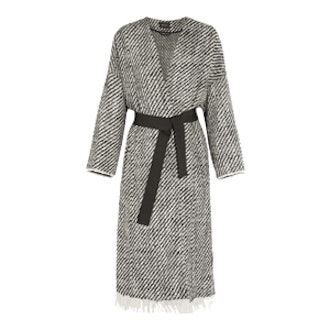 Iban Fringed Wool-Blend Tweed Coat