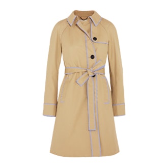 Hawthorne Stripe-Trimmed Cotton-Twill Trench Coat