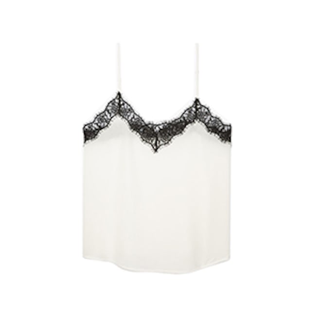 Silk Camisole Trimmed With Lace