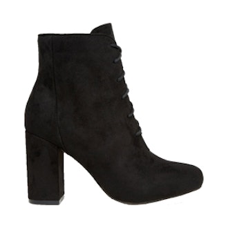 Lace Up Block Heeled Ankle Boot