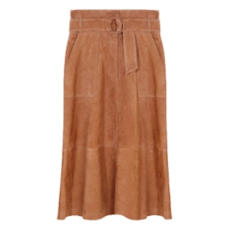 Suede Skirt With Detail