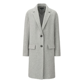 Soft Wool Blend Tailored Coat