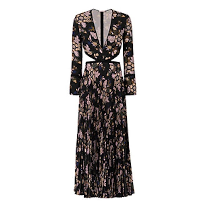 Josefa Cut Out Pleated Print Gown