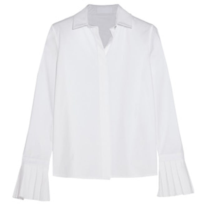 Pleated Cotton-Poplin Shirt