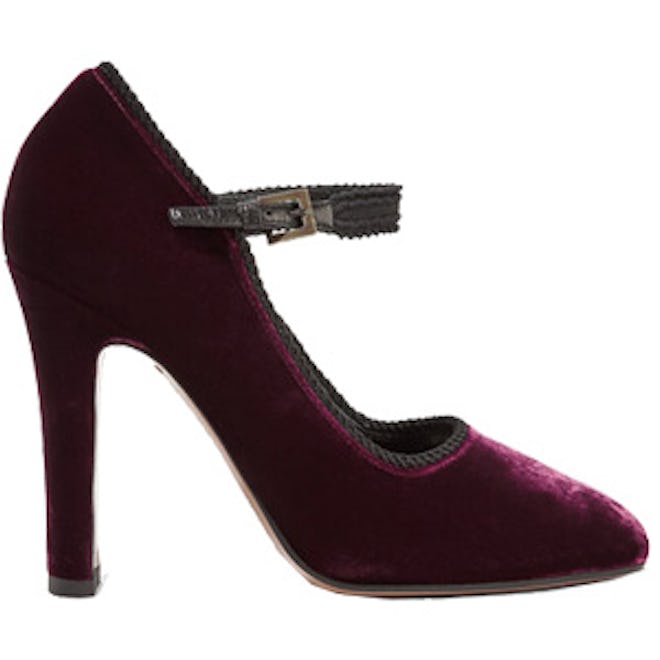 Velvet Mary Jane Pumps