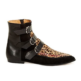Rowi Calf-Hair Leather and Suede Ankle Boots