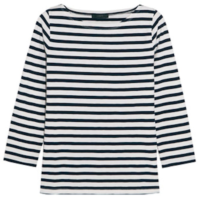 Striped Cotton-Jersey Top
