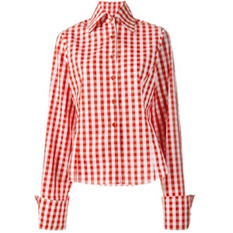 Oversized Sleeve Gingham Shirt