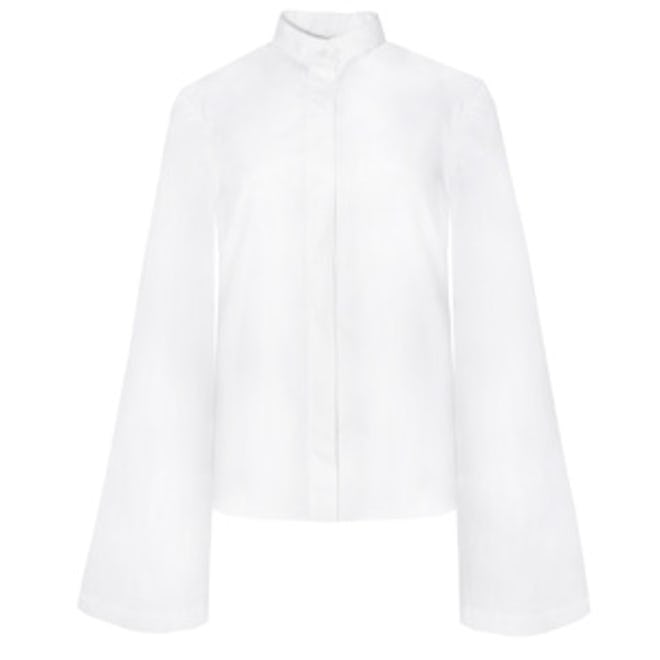 Wide Sleeve White Cotton Shirt