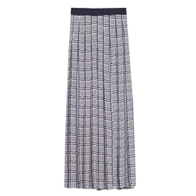 Printed Accordion-Pleat Mid-Length Skirt