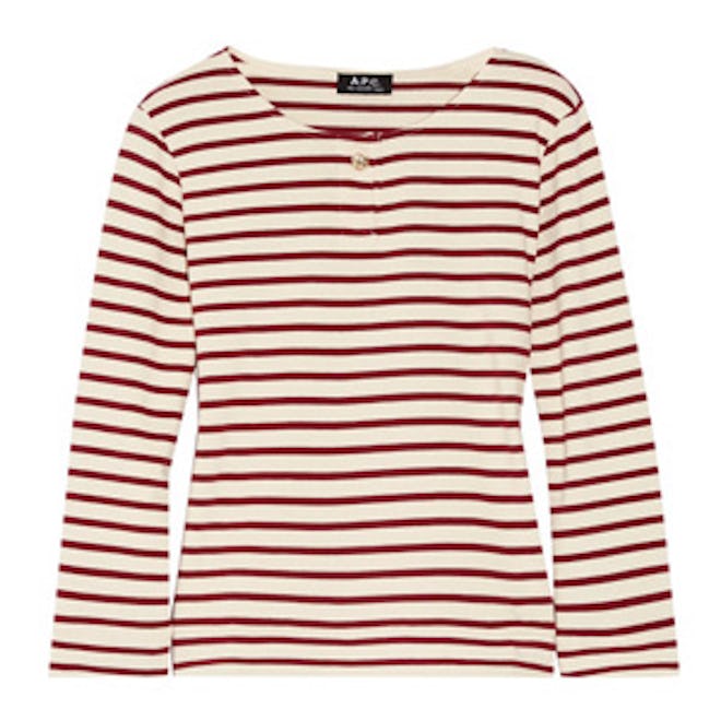 Veronica Striped Cotton-Jersey Top