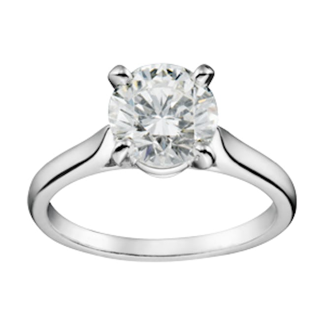 Solitaire 1895 Brilliant-Cut Diamond And Platinum Engagement Ring