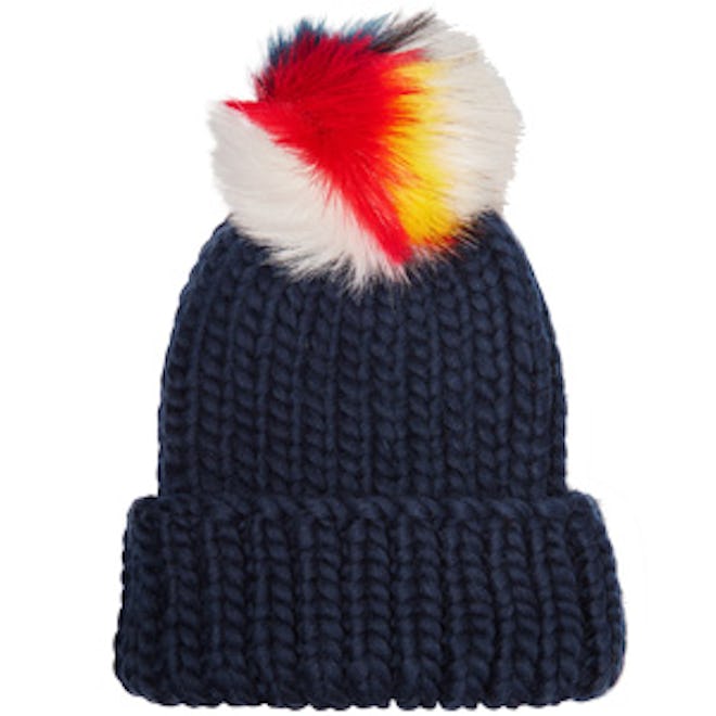 Rain Faux Fur-Trimmed Wool Beanie