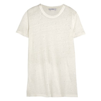 Marvin Distressed Linen-Jersey T-Shirt