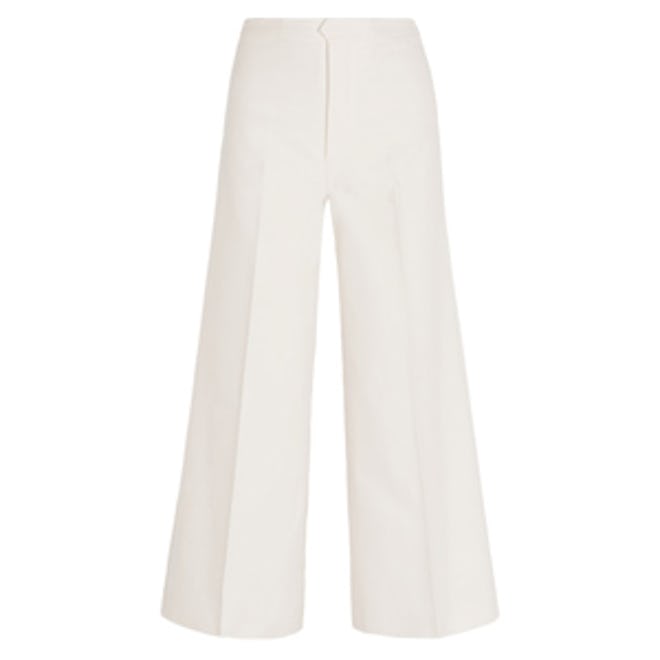 Steve Cropped Cotton And Linen-Blend Twill Wide-Leg Pants