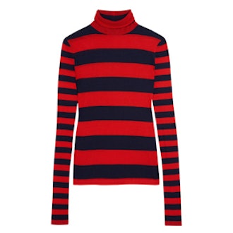 Striped Tencel And Cashmere-Blend Turtleneck Sweater