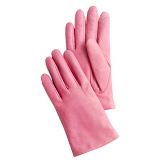 Cashmere-Lined Leather Teach Gloves