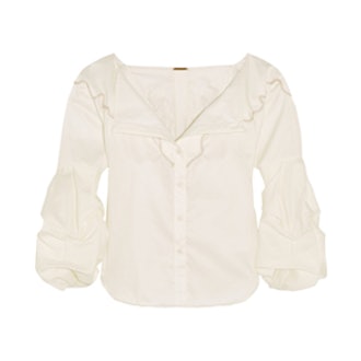Anna Beth Embroidered Cotton Twill Shirt