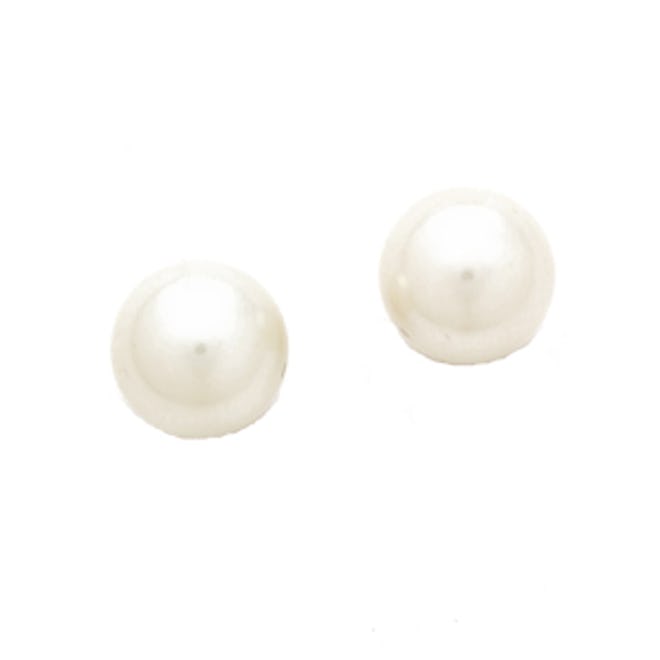 Small Glass Pearl Post Earrings