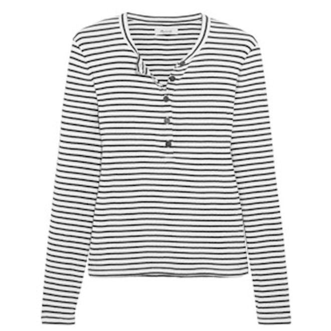 Mandy Striped Ribbed Cotton Top