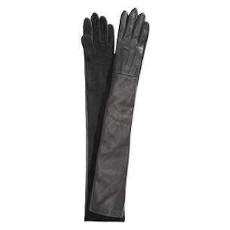 Leather and Knit Opera Gloves
