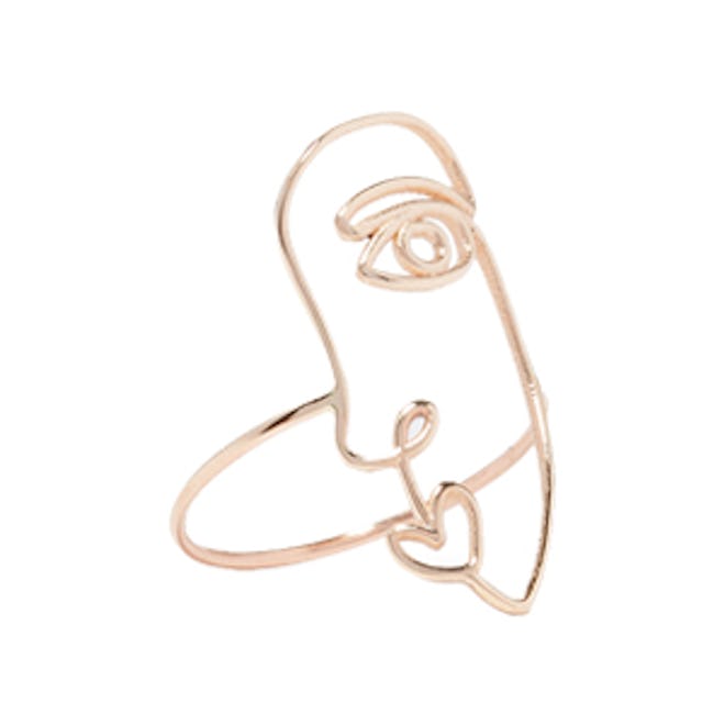 Face 14-Karat Gold Ring