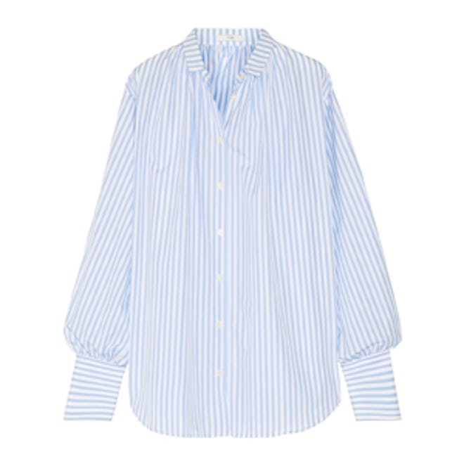 Oversized Striped Cotton-Poplin Shirt