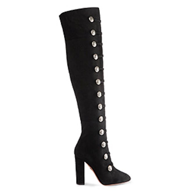 Rasputine Embellished Suede Over-The-Knee Boots