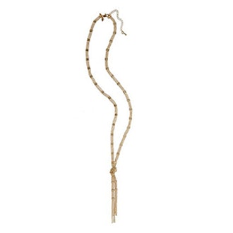 Gold Plated Ball Chain Tassel Necklace