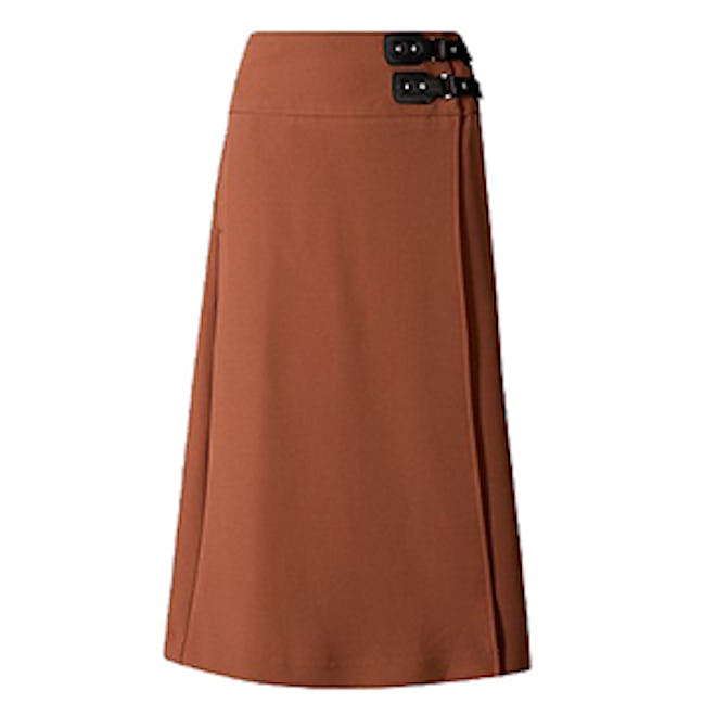 Pleated Kilt Midi Skirt