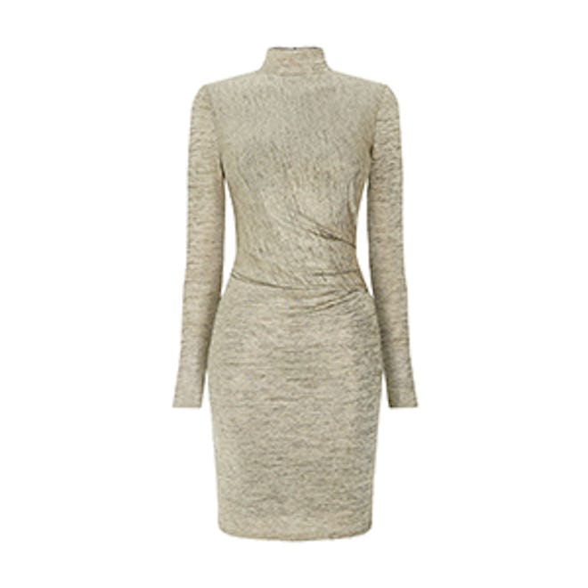 Foil High Neck Twist Dress