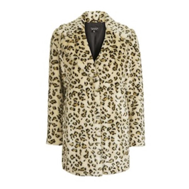 Casual Leopard Faux Fur Coat